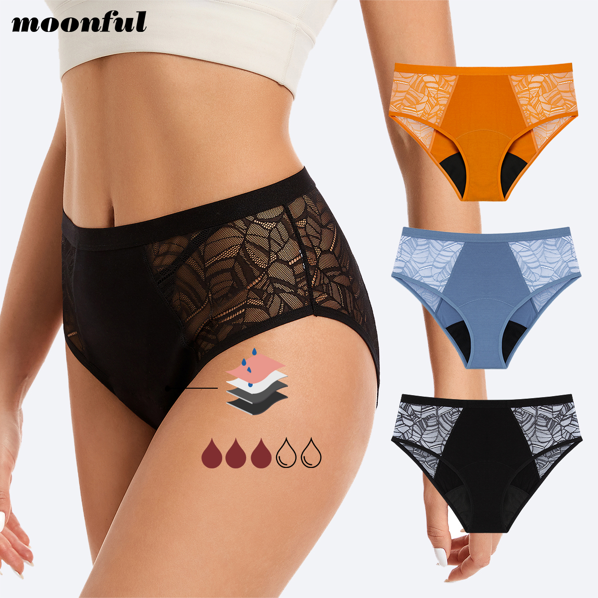Period Panty Absorbent - Moonful Mutandine Mestruali da Donna a