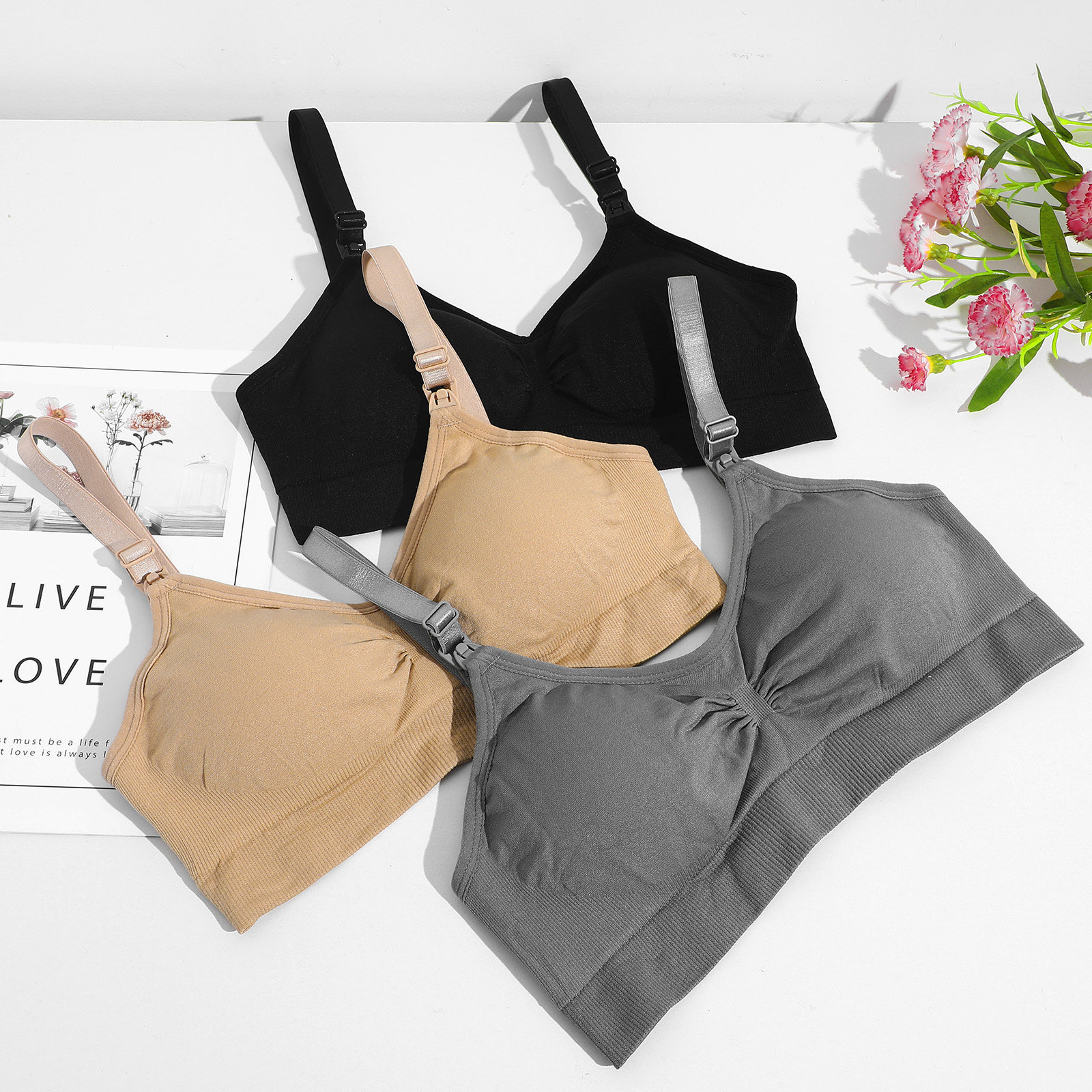 Nursing Bra Sleep - 3 reggiseni per l'allattamento al seno