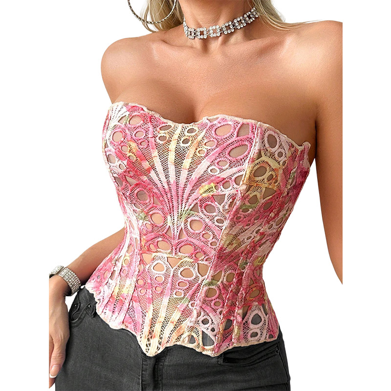 Cami Top Lace - Corsetto Sexy in Rete Trasparente Traspirante,
