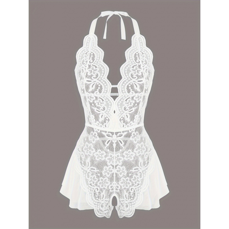 Lace Teddy Lingerie - Affascinante Body in Pizzo a Rete,