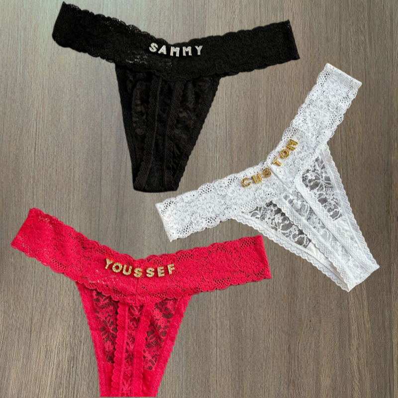 Thong Bikini Women - Personalità Nome personalizzato Lettera di cristallo