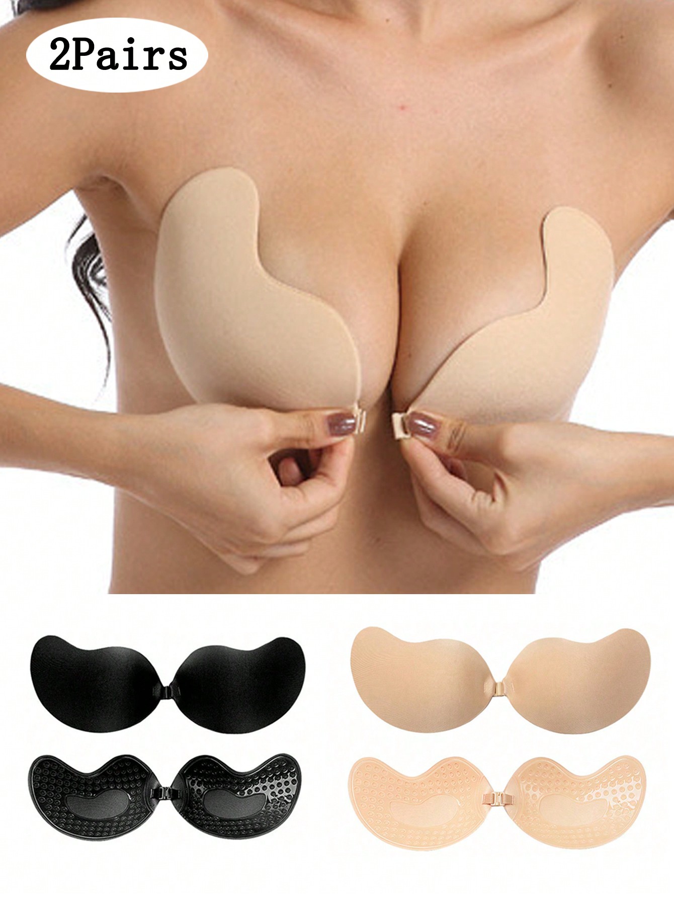 Push Up Bra Padded - Confezione da 2 reggiseni invisibili autoadesivi