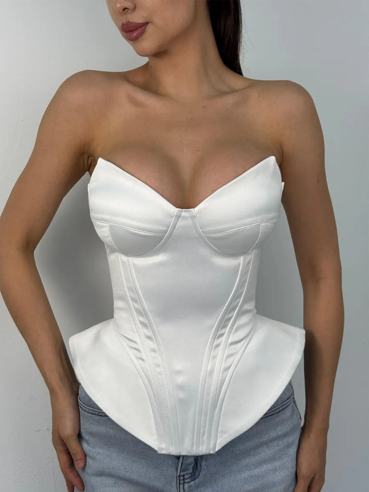 Corset Waist Cinch - BKQU Top Corsetto Sexy Senza Spalline